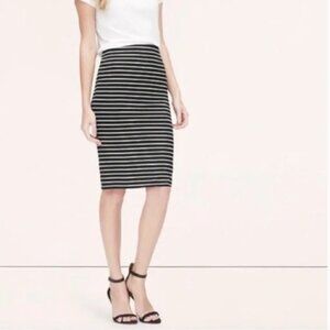 Black/White Loft Pull On Pencil Skirt